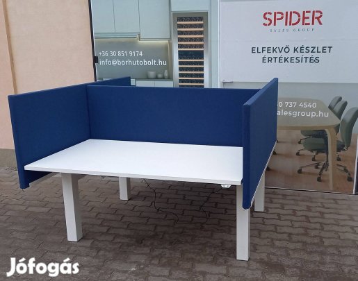 Asztali paraván, térelválasztó, oldalsó elem, kék színű - használt