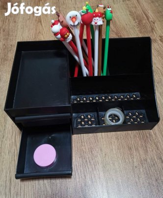 Asztali rendszerező fiókokkal fekete színű Új