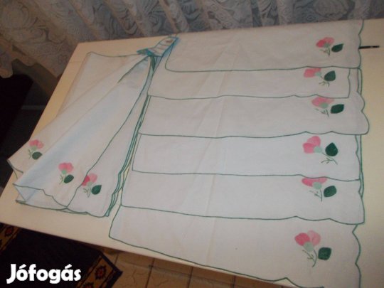 Asztali szalvétaszett,kerek terítővel/a