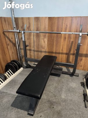 Atlas fekvenyomó pad + súlyzórúd