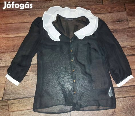 Átlátszó vékony fekete blúz