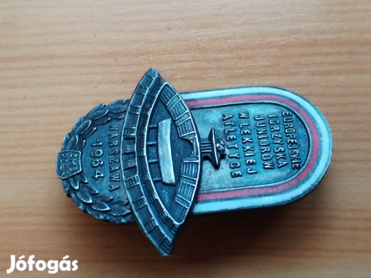 Atlétikai Európa Bajnokság 1964-es Varsói Junior jelvénye ritka