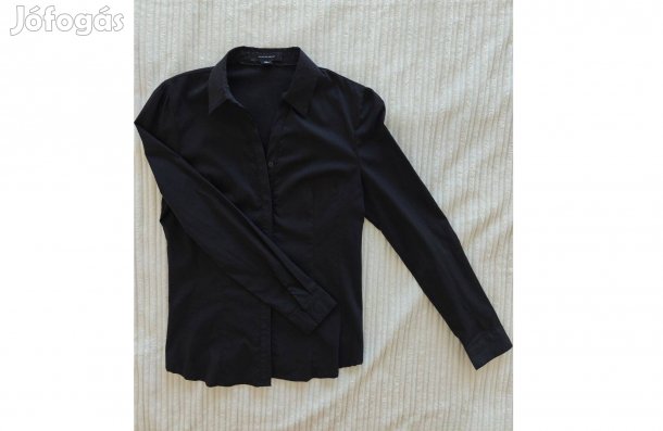 Atmosphere blúz, fekete, kevertszálas, gombos, szűkített, 36 S