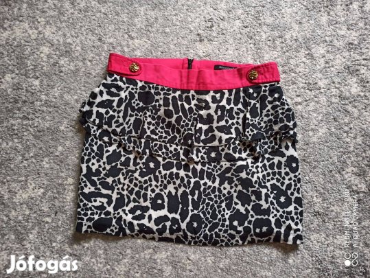 Atmosphere leopárdmintás fodros vászon szoknya