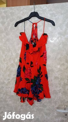 Atmosphere narancssárga virágmintás pántos overál