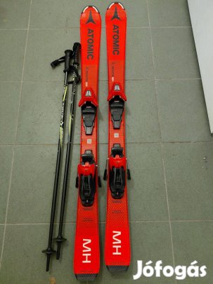 Atomic 130cm-es gyerek síléc kötéssel, síbottal eladó