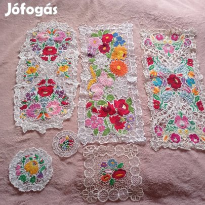 Áttört kézi hímzések- 6 db együtt 