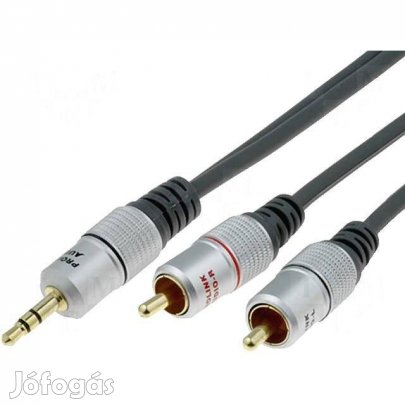 Audio kábel: RCA / Jack - Aranyozott OFC Profi - 1.8m (_)