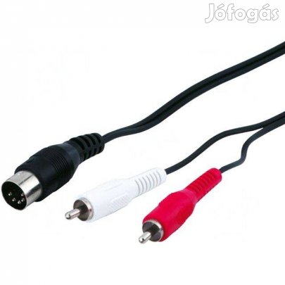 Audio kábel : 5pin DIN - RCA (2x) átalakító adapter kábel 1.5m (_)
