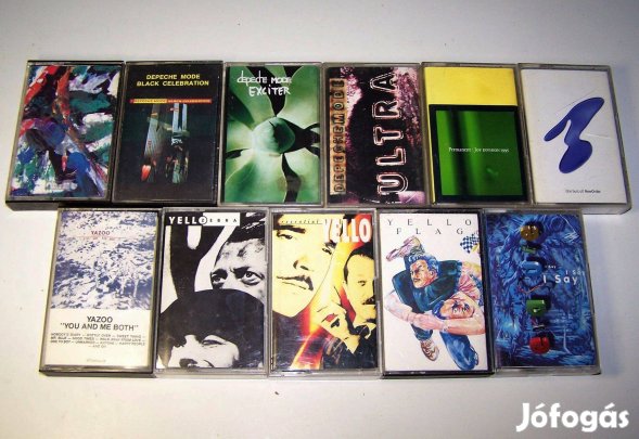 Audiokazetták: Depeche Mode / Cure / Yazoo / Yello / Erasure (ár / db)