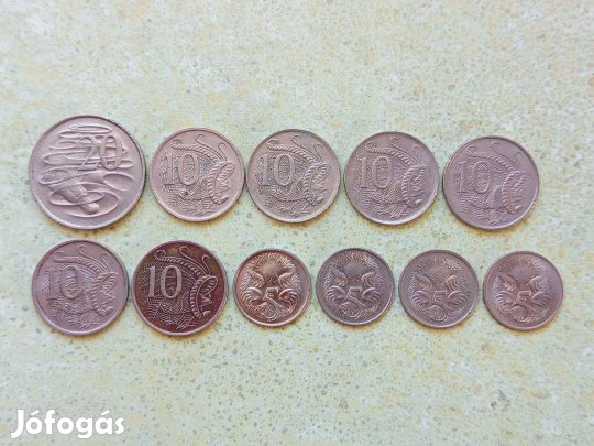 Ausztrália 11 db Különböző Érme 5 10 20 Cents 1966-1984