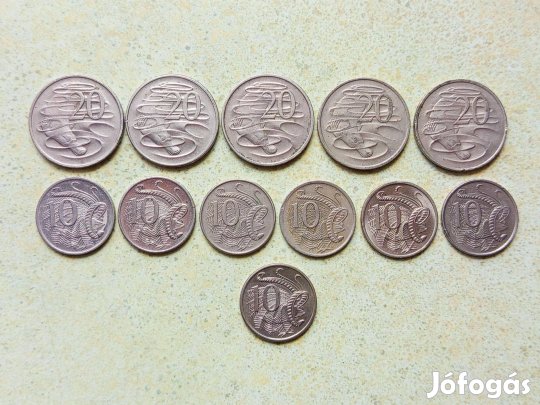 Ausztrália 12 db Különböző Érme 10 20 Cents 1967-2014
