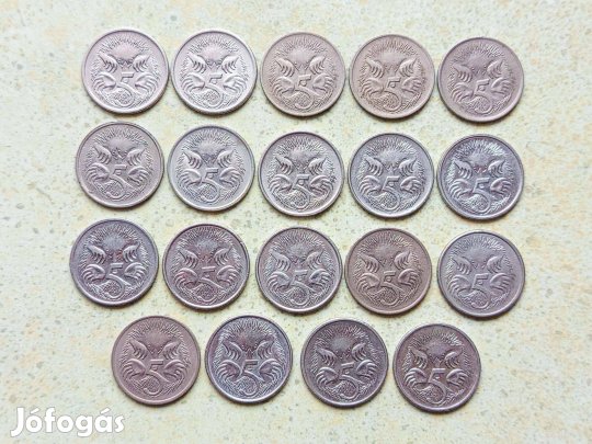 Ausztrália 19 db Különböző Érme 5 Cents 1968-2014