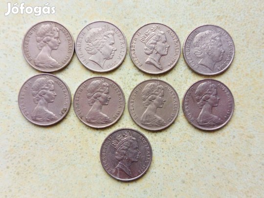 Ausztrália 9 db Különböző Érme 20 Cents 1968-2014