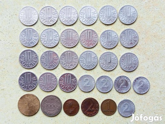 Ausztria 31 db Különböző Érme Groschen Korona Schilling 1924-1997