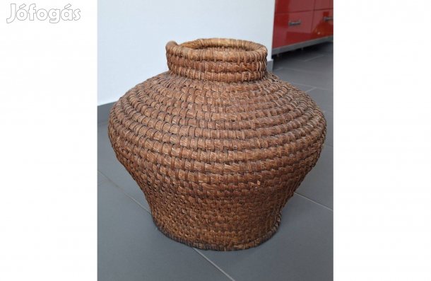 Autentikus fonott kaspó / tároló, antik