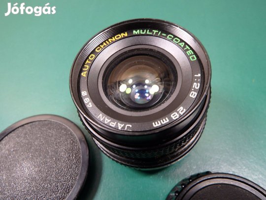 Auto Chinon MC Fényképezőgép 28 MM Objektív Régi Retro