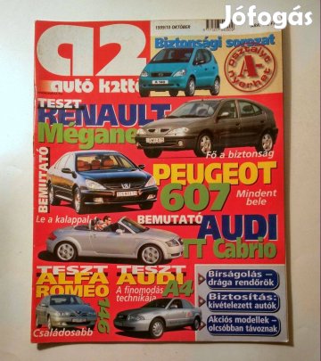 Autó Kettő 1999/10 Október (Toyota E-com, Peugeot Touareg) 10kép+tarta