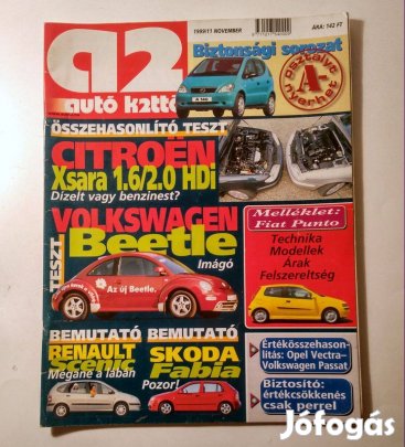 Autó Kettő 1999/11 November (melléklettel) 10kép+tartalom