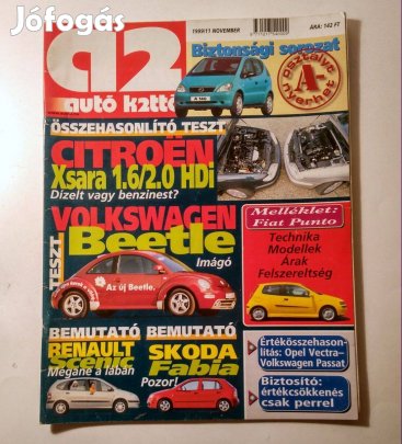 Autó Kettő 1999/11 November (melléklettel) 10kép+tartalom