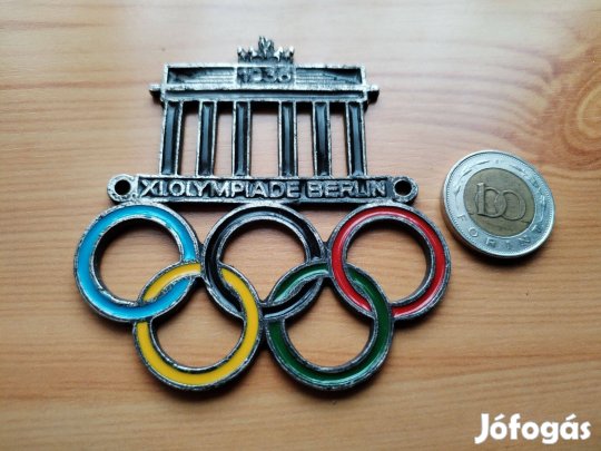Autó hűtőrácsra öntött ritka db 1936-os Berlini Olimpia emléktábla