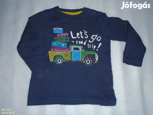 Autó mintás hosszú ujjú felső 18-24 hó méret 86 / 92