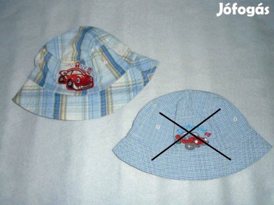 Autó mintás kockás nyári kalap napkalap 48 cm