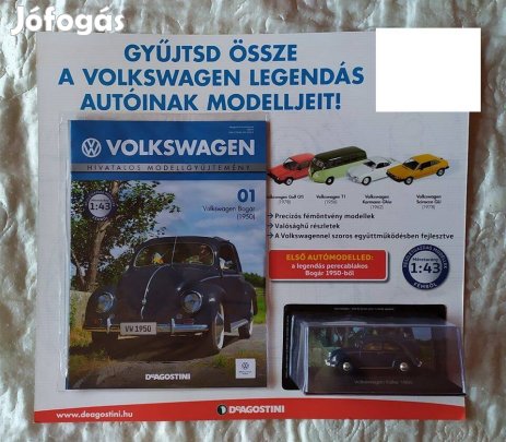 Autó modell (fém) Volkswagen bogár (Deagostini) (bontatlan)