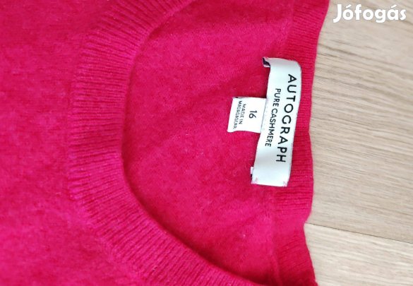 Autograph 100 % kasmír női málnaszínű pulóver L-XL