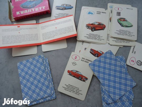 Autókvartett autós kártya retró 1979