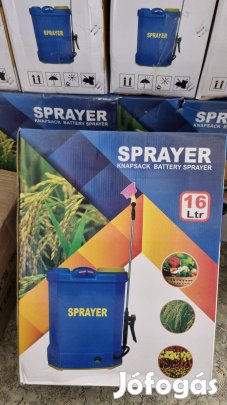 Automata permetezőgép 12V-os aksival, 16L-es akkus háti permetező