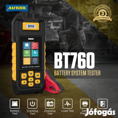 Autool BT760 akkumulátor terheléses teszt nyomtatóval / Battery Tester