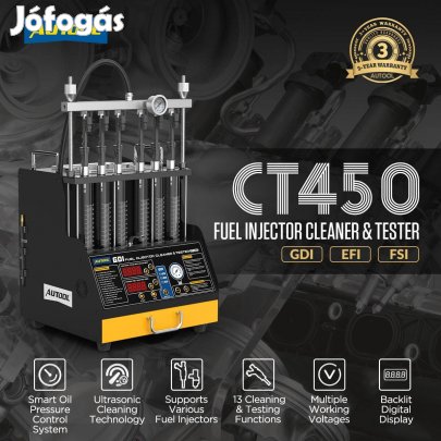 Autool CT450 Injektor Teszter és UH-os Tisztító / GDI Injector Tester