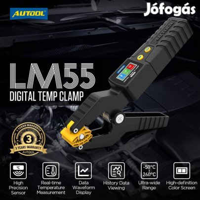 Autool LM55 Prof. Digitális csőhőmérő, HVAC / Temp Clamp Hvac