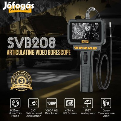 Autool Svb208 endoszkóp kamera 210° csuklós, 6.25mm, 4.3, IP67, 32G