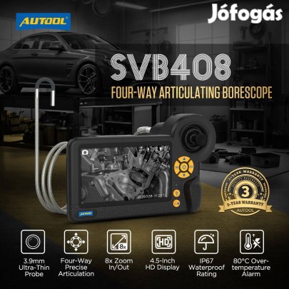 Autool Svb408 3,9mm 360° Forgatható Endoszkóp Kamera / Endoscop Camera