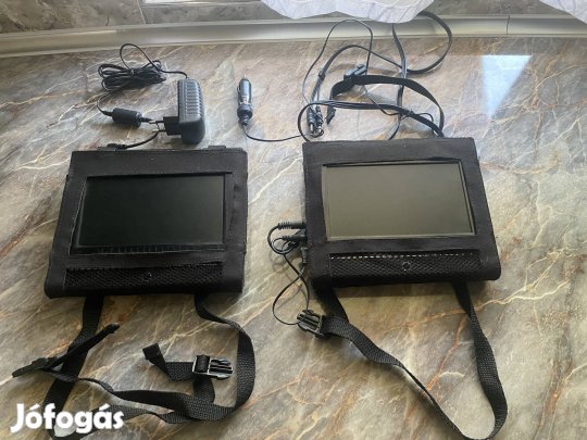 Autós DVD lejátszó, 2 képernyő, fejtámlára rögzíthető