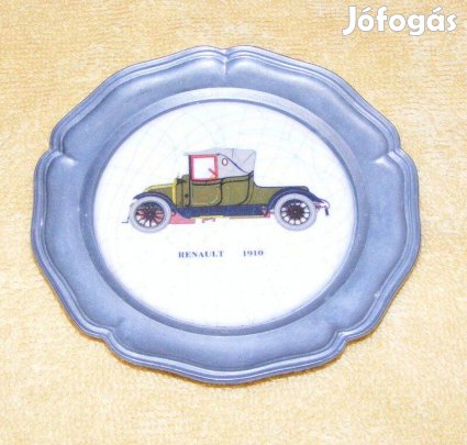 Autós kerámia betétes ón tálka