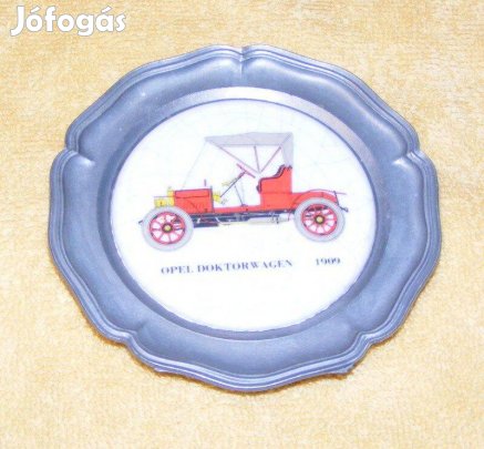 Autós kerámia betétes ón tálka