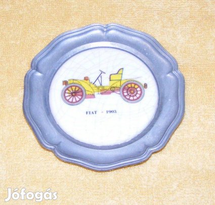 Autós kerámia betétes ón tálka