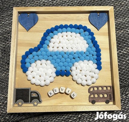 Autós kézműves ajándék filcgolyókból