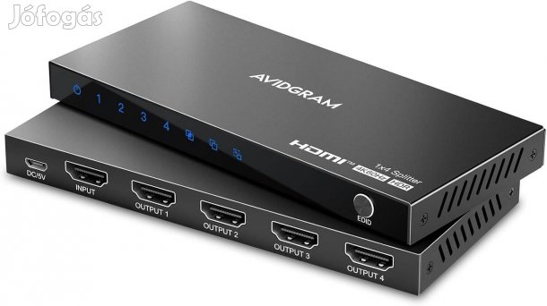 Avidgram HDMI elosztó 4 port másolással, leskálázással