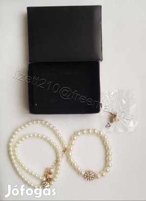Avon Blayse női nyaklánc karkötő fülbevaló fehér gyöngy új esküvői éks