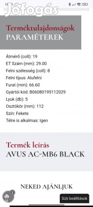 Avus alufelni 255/45 R19' Pirelli nyári gumival /4db/