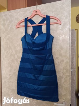 Ax Paris királykék selyem szatén alkalmi ruha