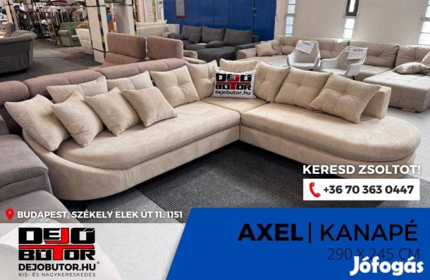Axel kanapé ülőgarnitúra 290x245 cm sarok bútor selyem ágyazható