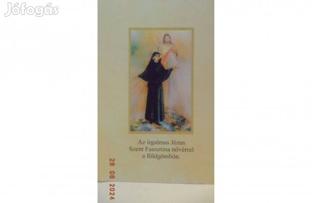 Az irgalmas Jézus Szent Fausztina nővérrel a földgömbön