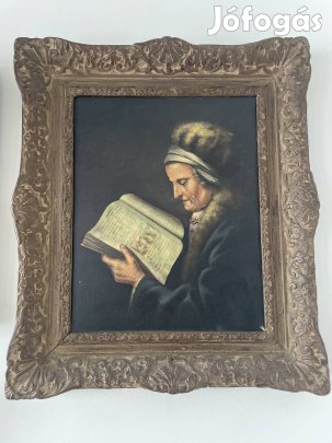 Az öregasszony olvas festmény