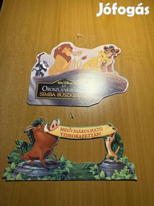 Az oroszlánkirály 2. Simba büszkesége VHS függő karton reklám, display