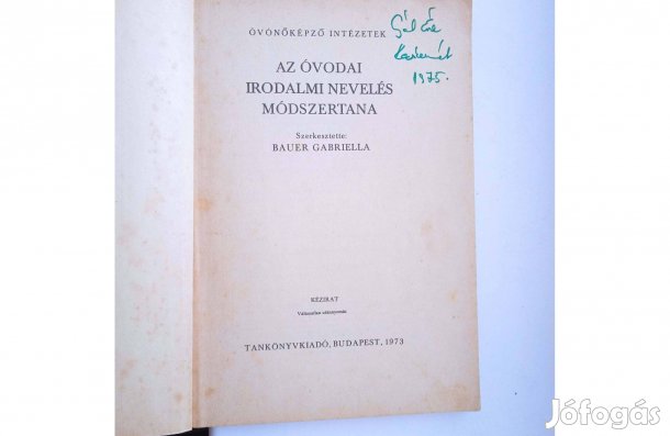 Az óvodai irodalmi nevelés módszertana- Tanítóképző